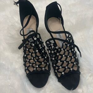 Jimmy Choo Black Crystal Embellished Heels